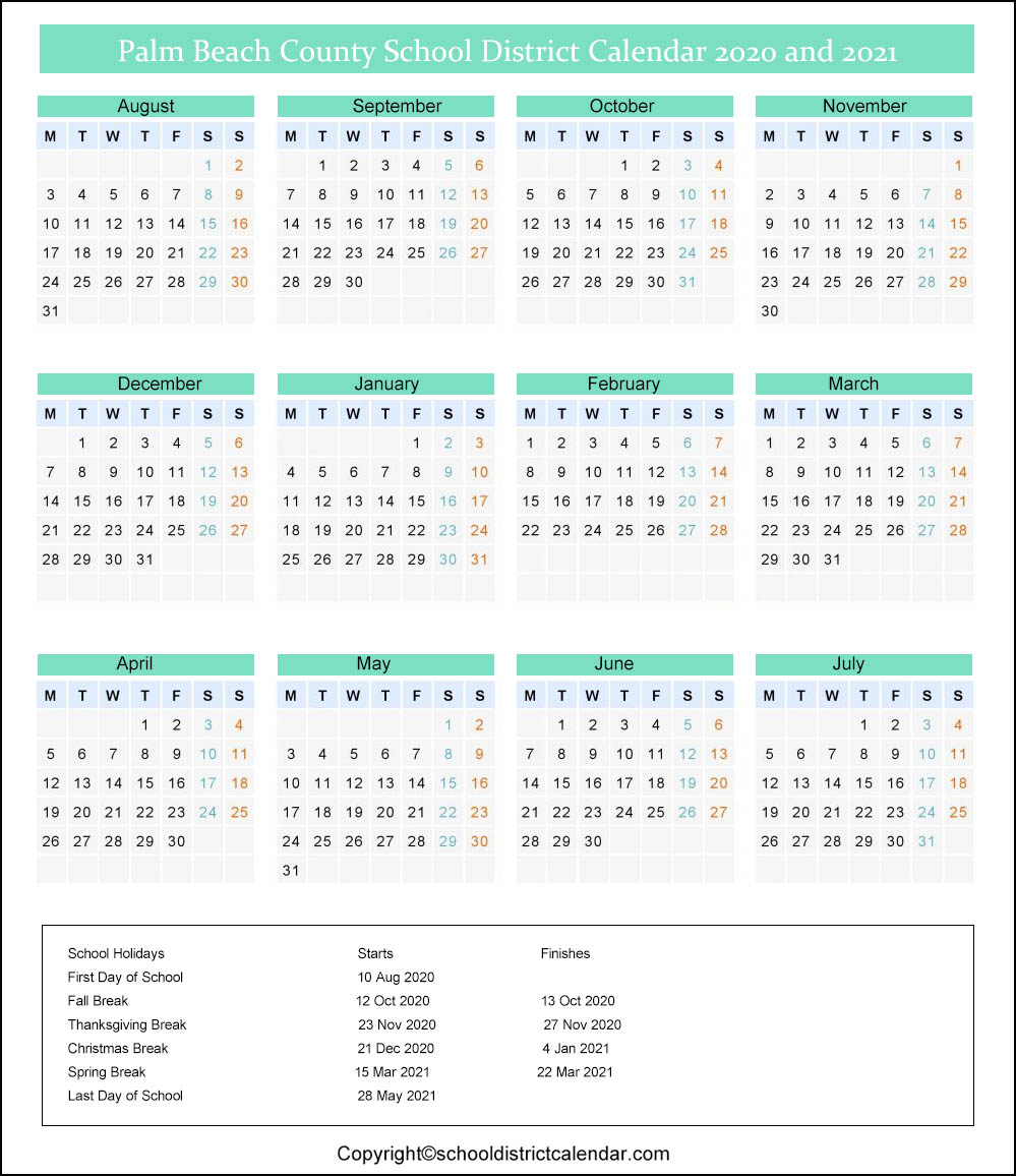 issaquah 2021 22 calendar Palm Beach School District Calendar Holidays 2020 2021 issaquah 2021 22 calendar