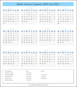 Bethel School District Schedule Archives | School District Calendar