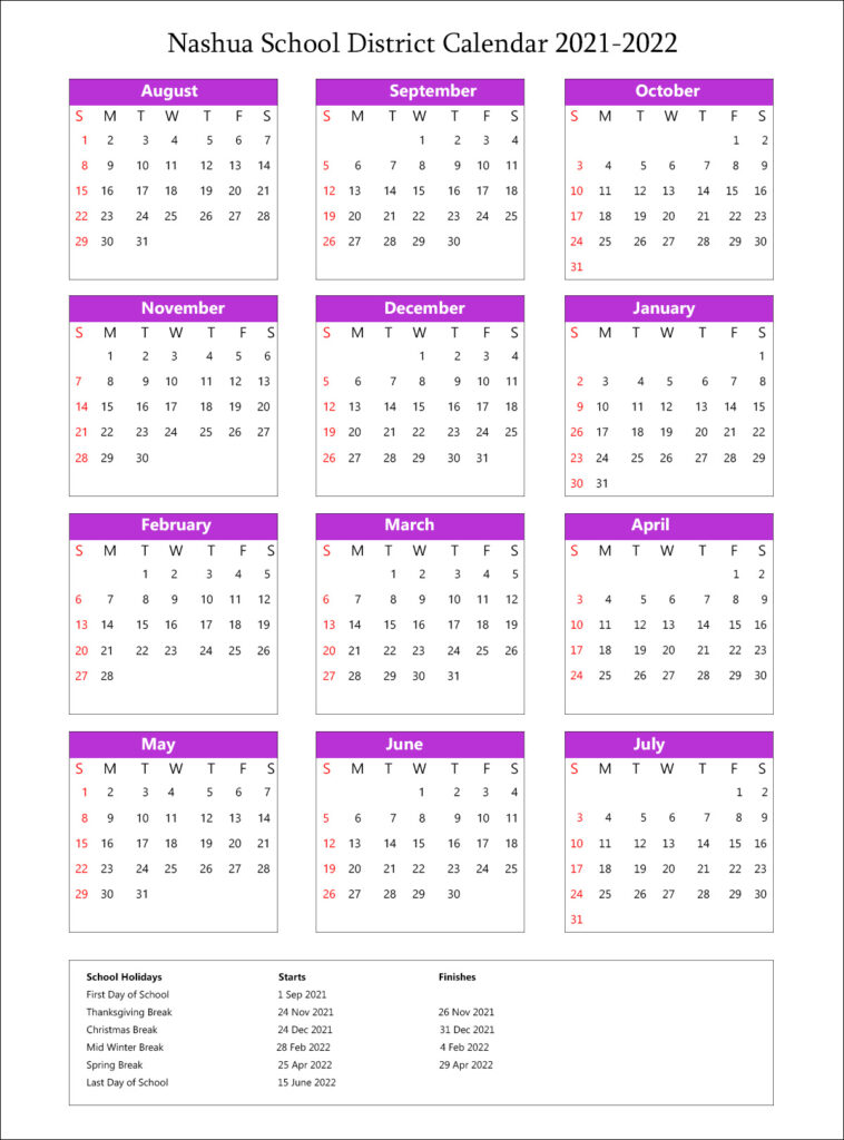 nashua-school-district-calendar-holidays-2021-2022