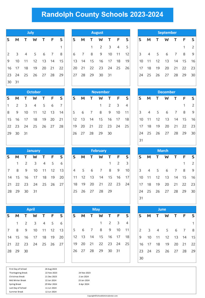 Randolph County Schools Calendar