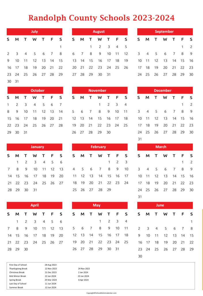 Randolph Schools Calendar