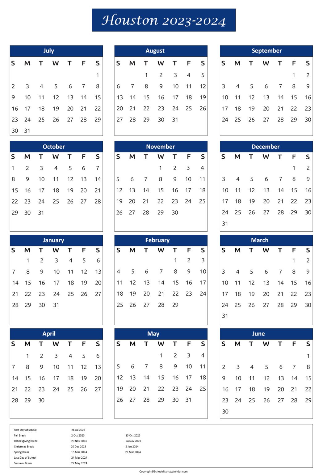 Houston County Schools Calendar Holidays 20232024