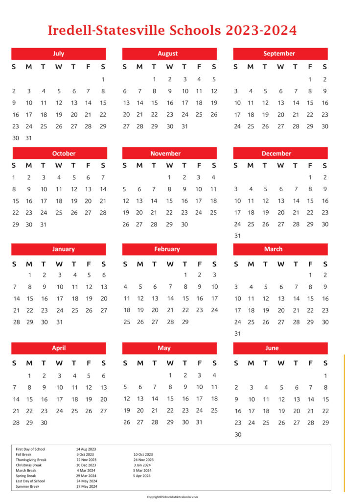 Iredell Statesville Schools Calendar Holidays 20252025