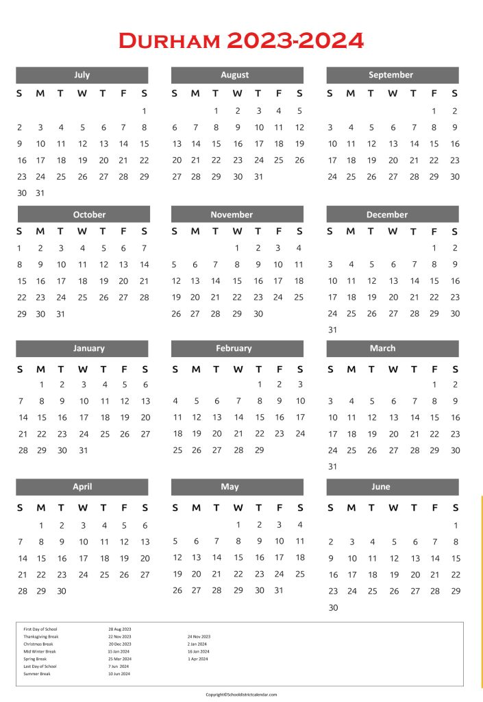 Durham Public Schools Calendar