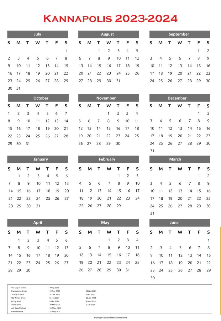 Kannapolis City Schools Calendar