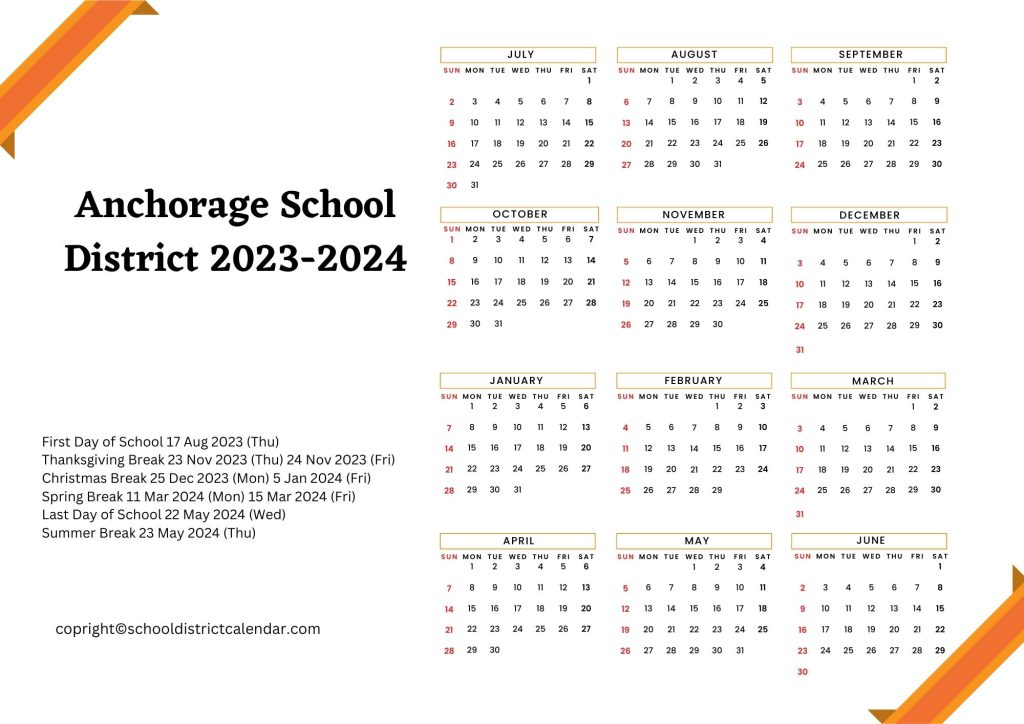 Anchorage School District Calendar