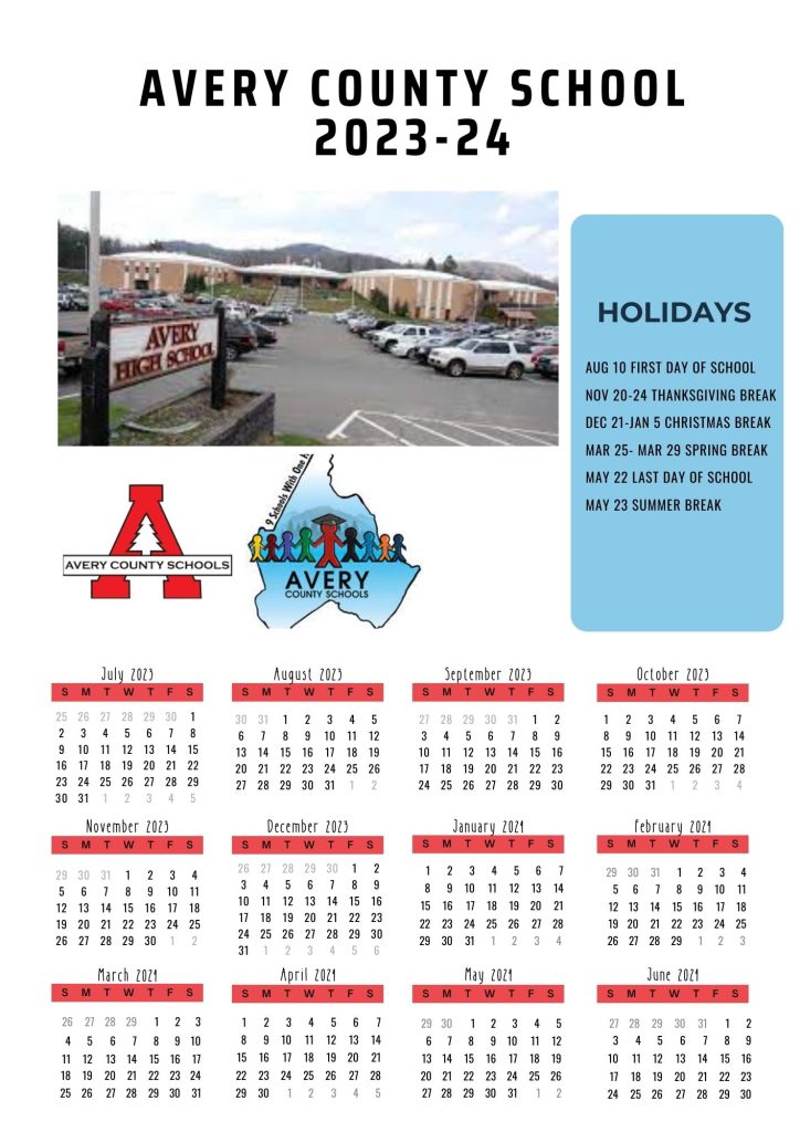 Avery School District Calendar