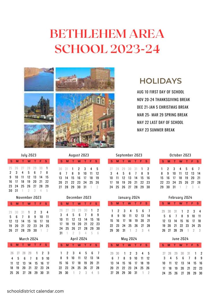 Bethlehem Area School District Calendar
