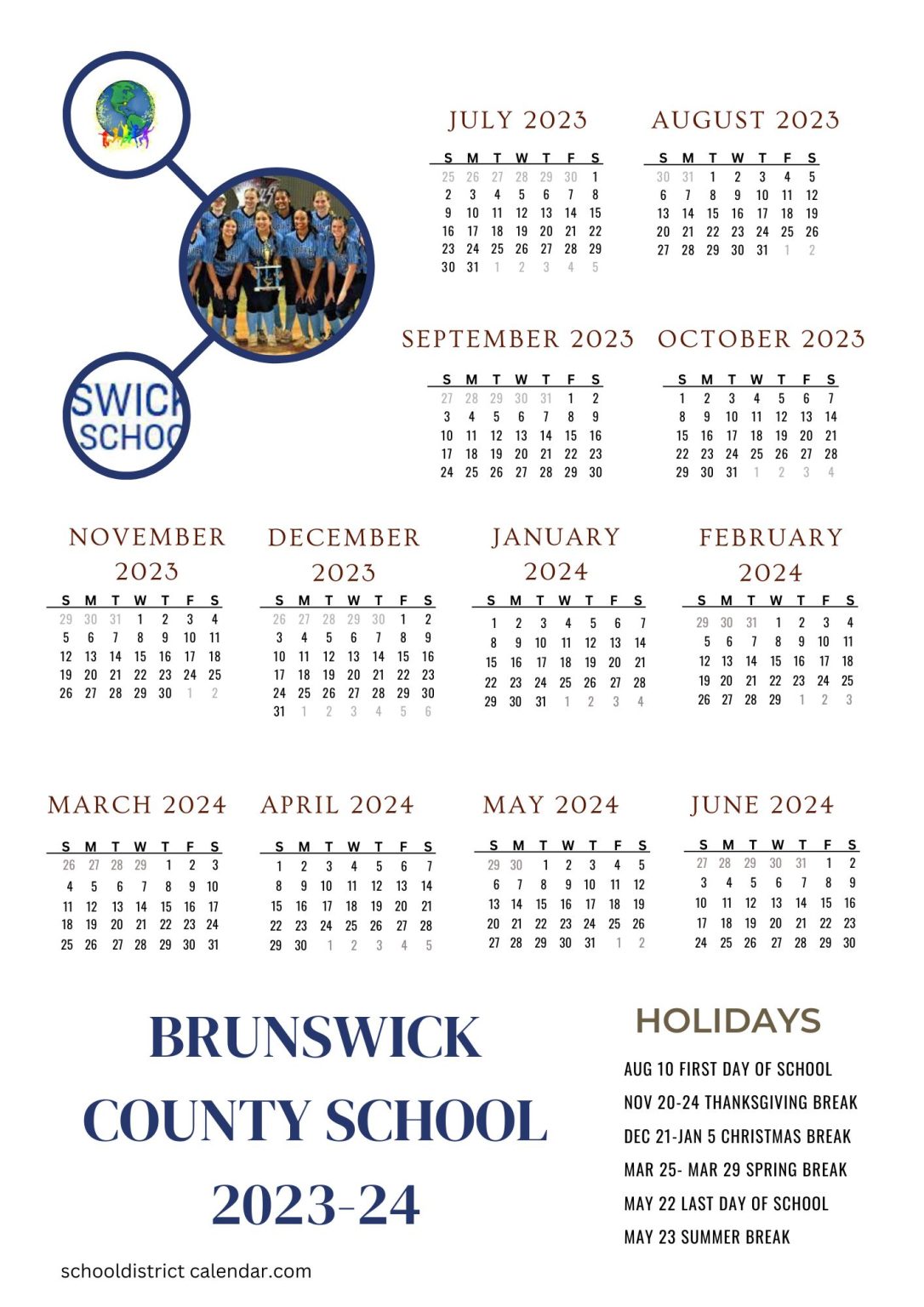 Brunswick County Schools Calendar Holidays 20232024