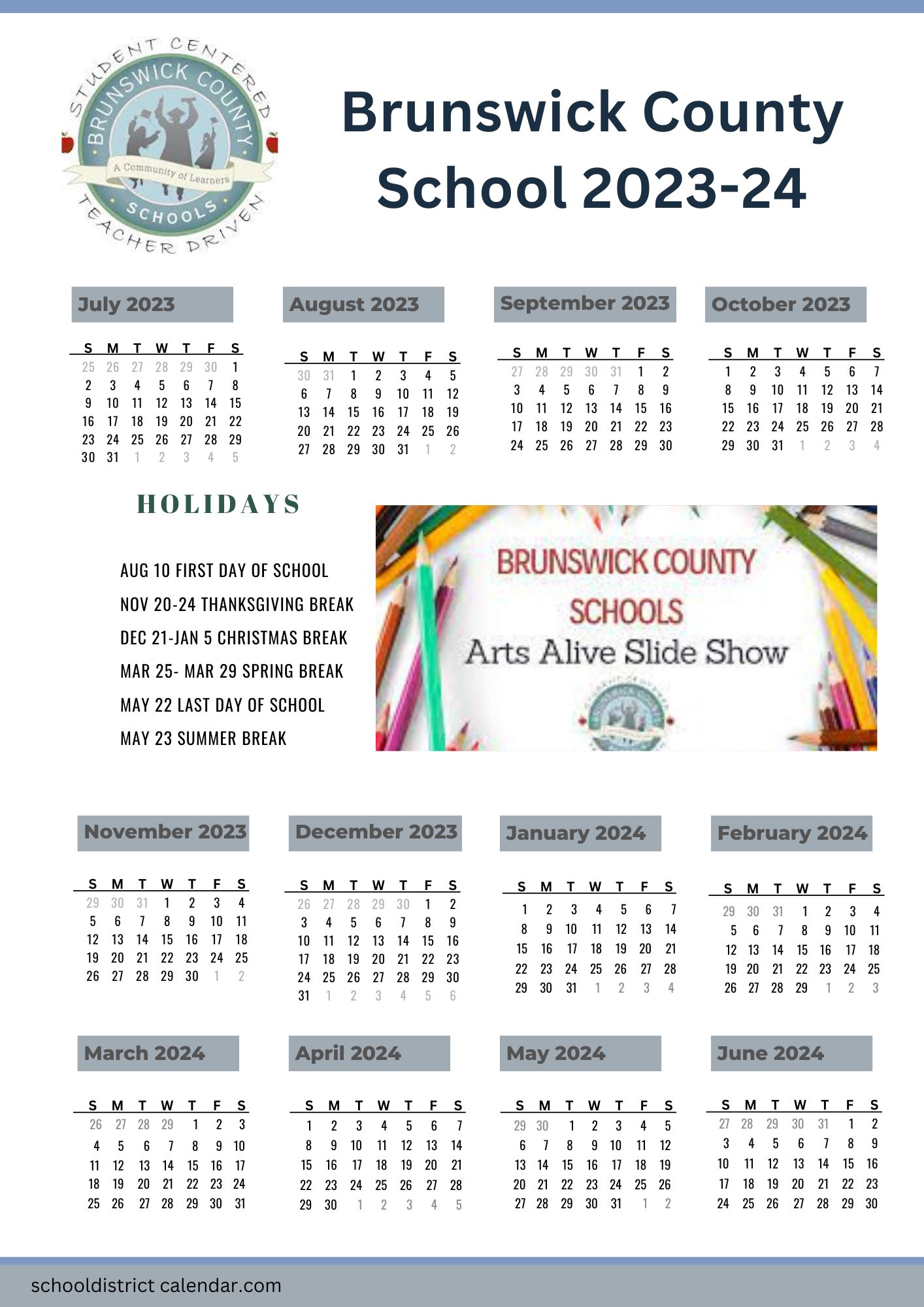 Brunswick County Schools Calendar Holidays 20232024