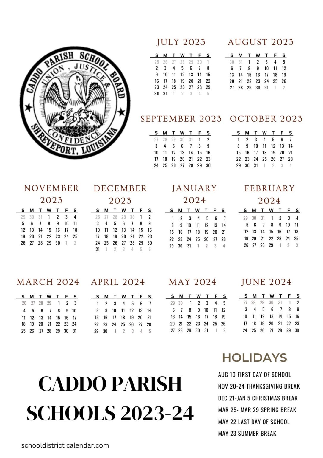 Calcasieu Parish School Calendar 2025