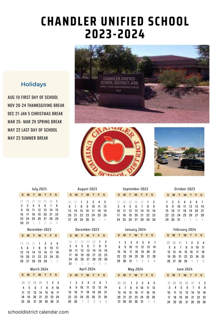 Chandler Unified County school district calendar