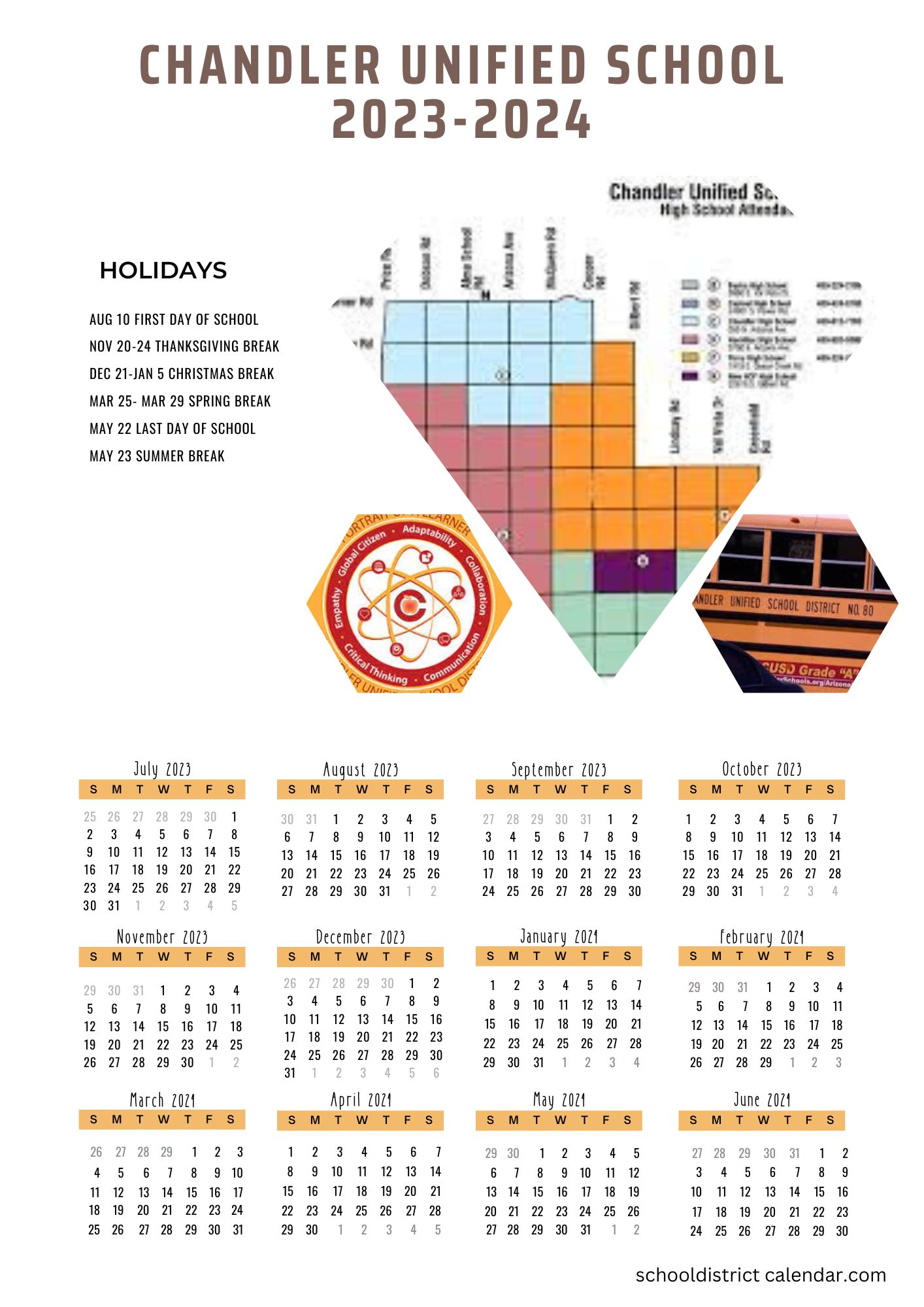 Chandler Unified School District Calendar Holidays 20232024