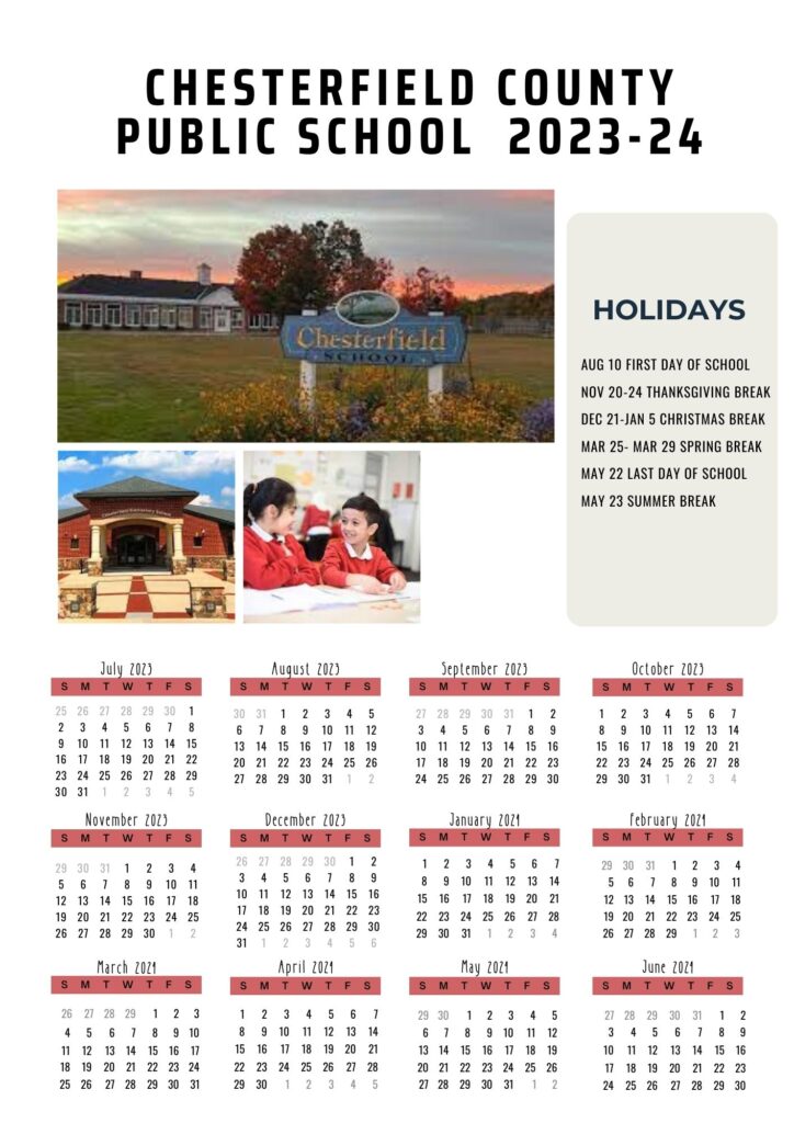 Chesterfield County School District Calendar