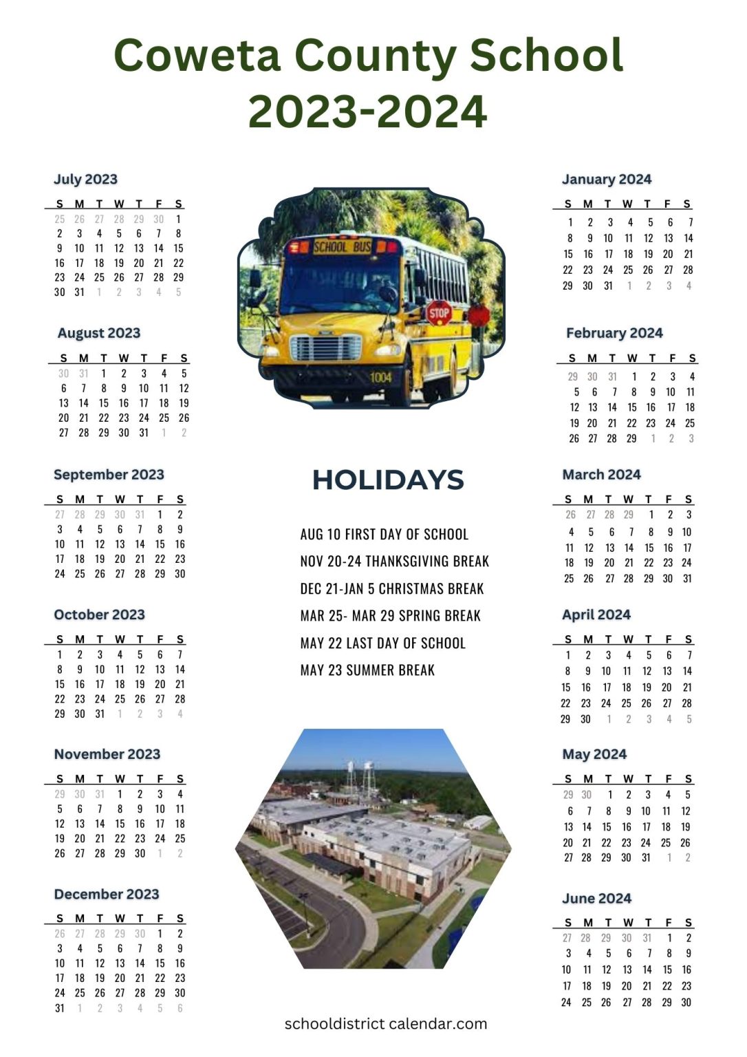 Coweta County Schools Calendar Holidays 20232024