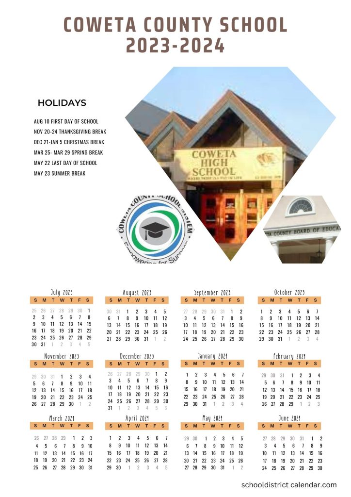 Coweta School District Holiday Calendar