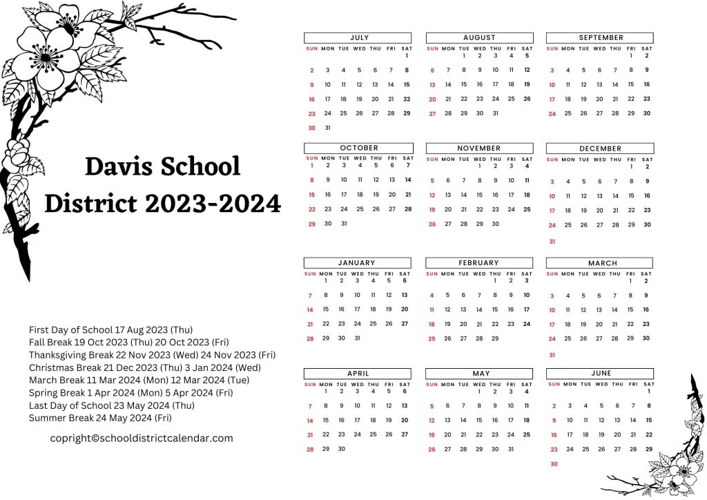 Davis School District Calendar