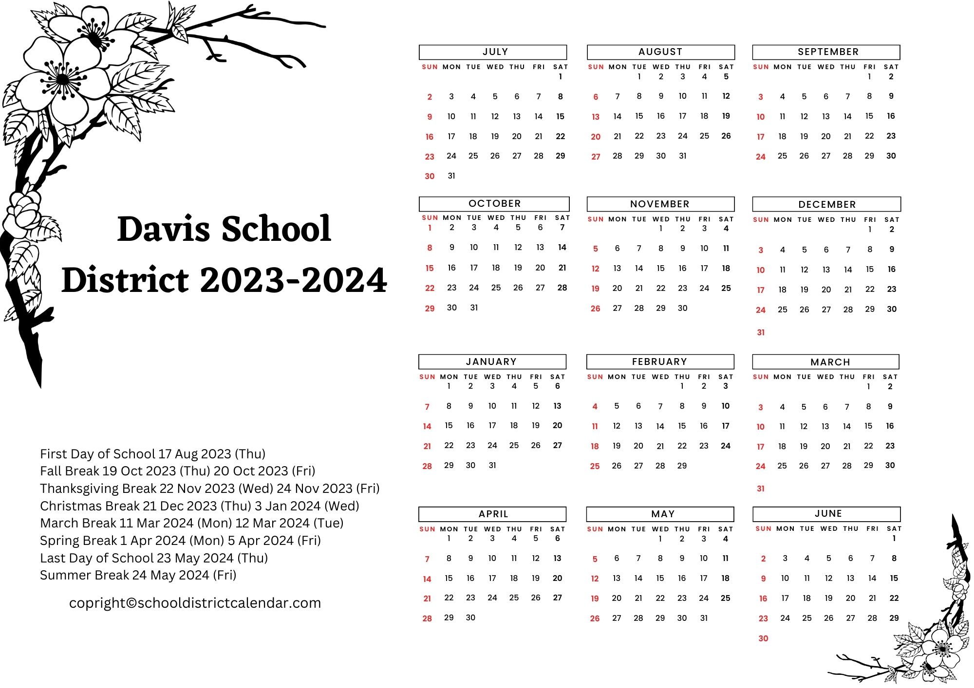 Davis School District Calendar Holidays 20232024