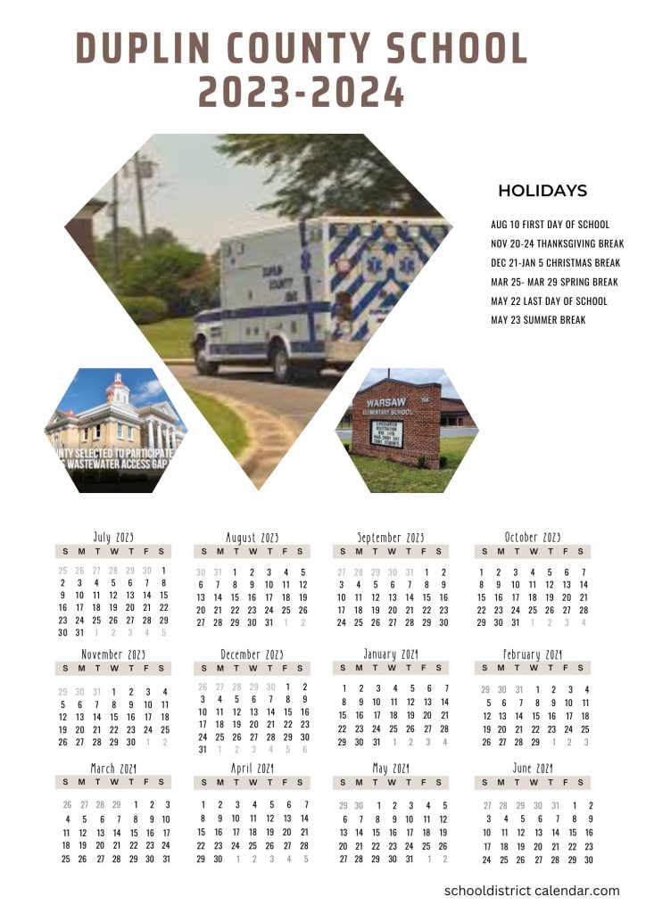 Duplin Schools District Holiday Calendar