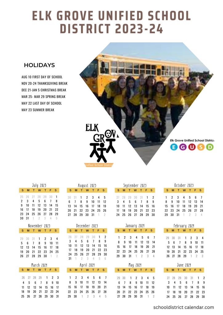 Elk Grove Unified School District Calendar