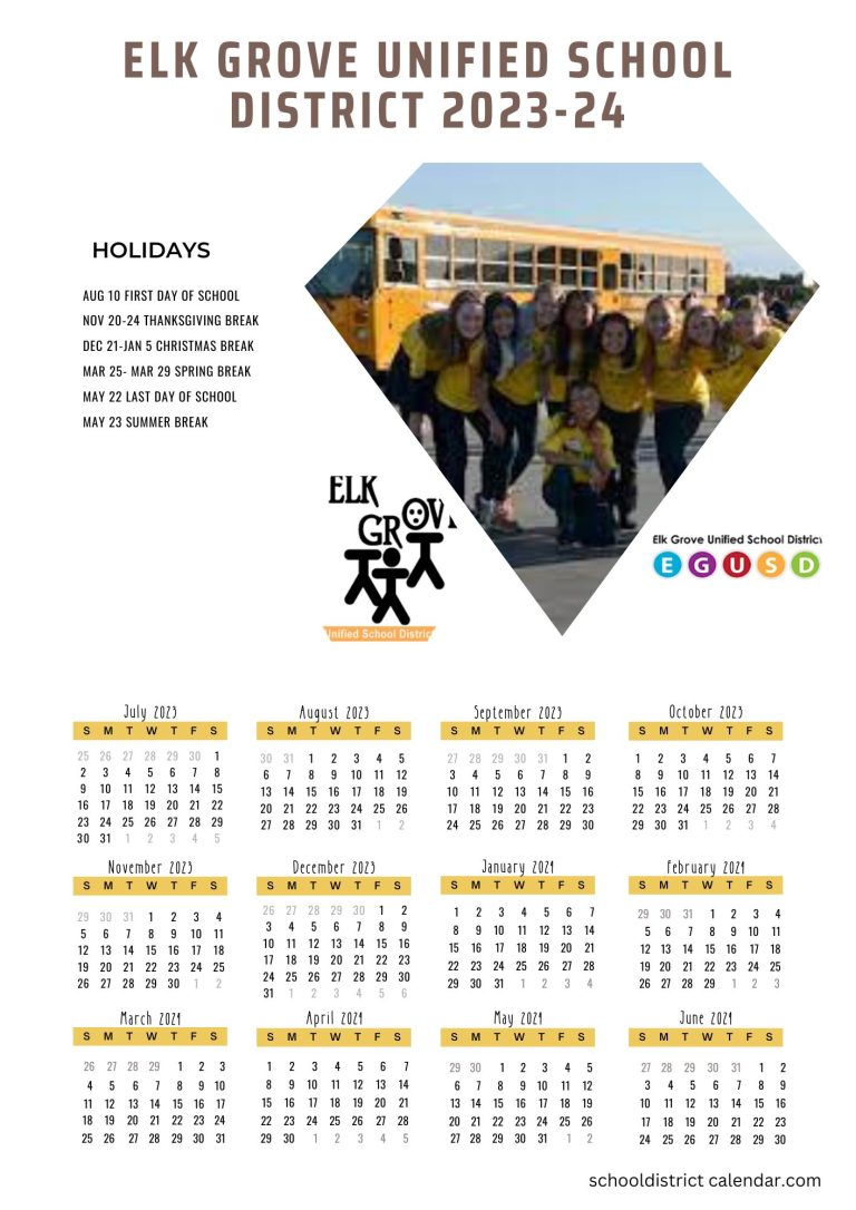 Elk Grove Unified School District Calendar Holidays 20232024