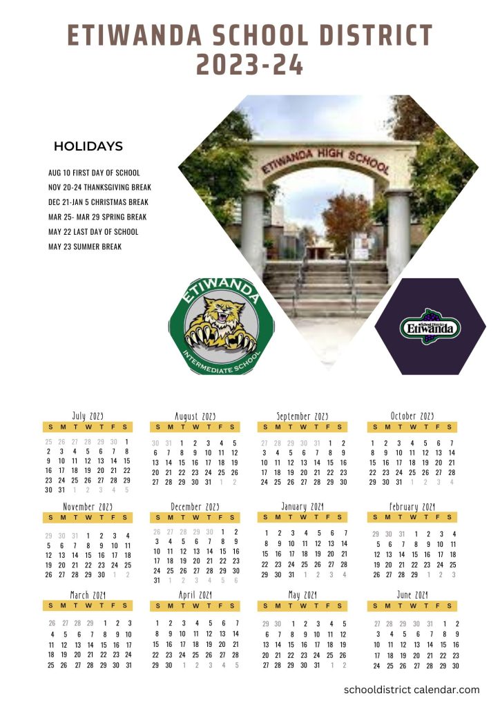 Etiwanda School District Calendar