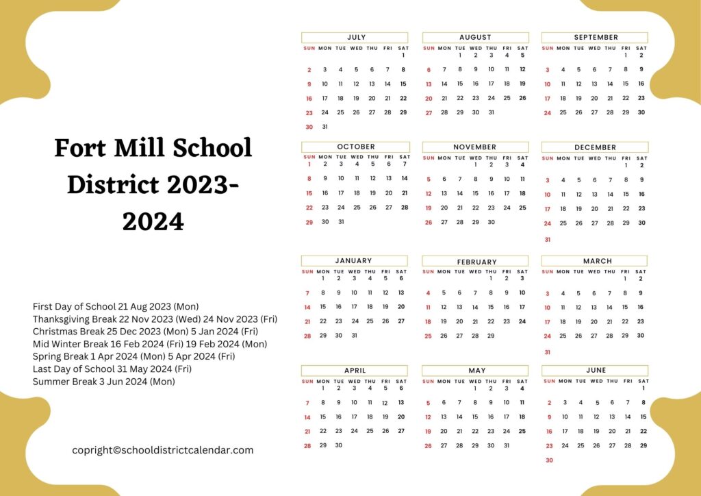 Fort Mill Schools Calendar