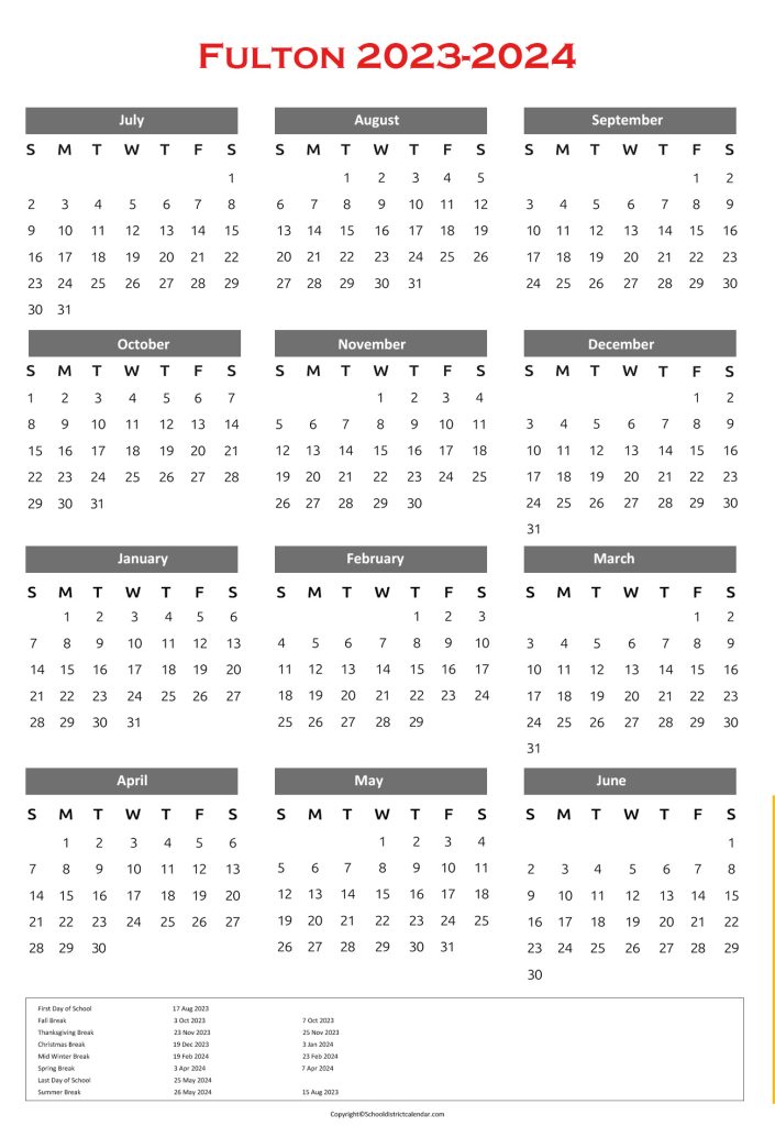 Fulton County Schools Calendar