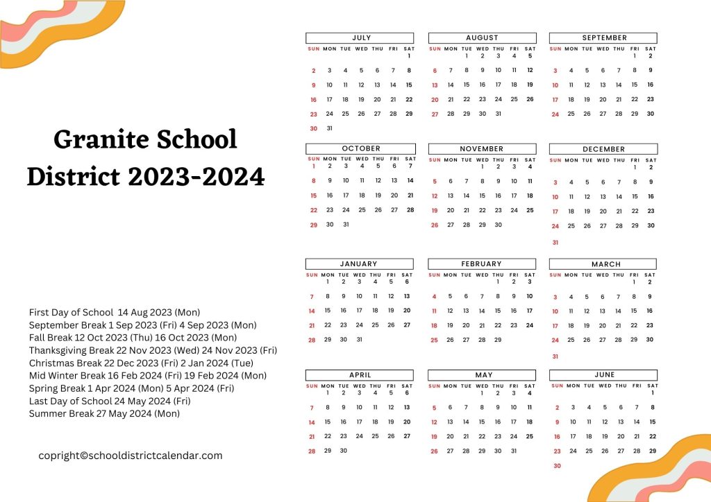 Granite School District Calendar