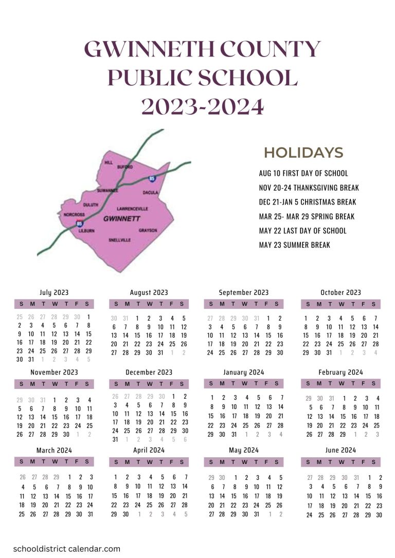 Gwinnett County Public Schools Calendar Holidays 2023 2024