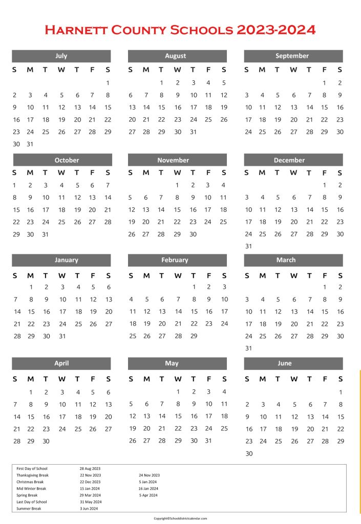 Harnett County Schools Calendar