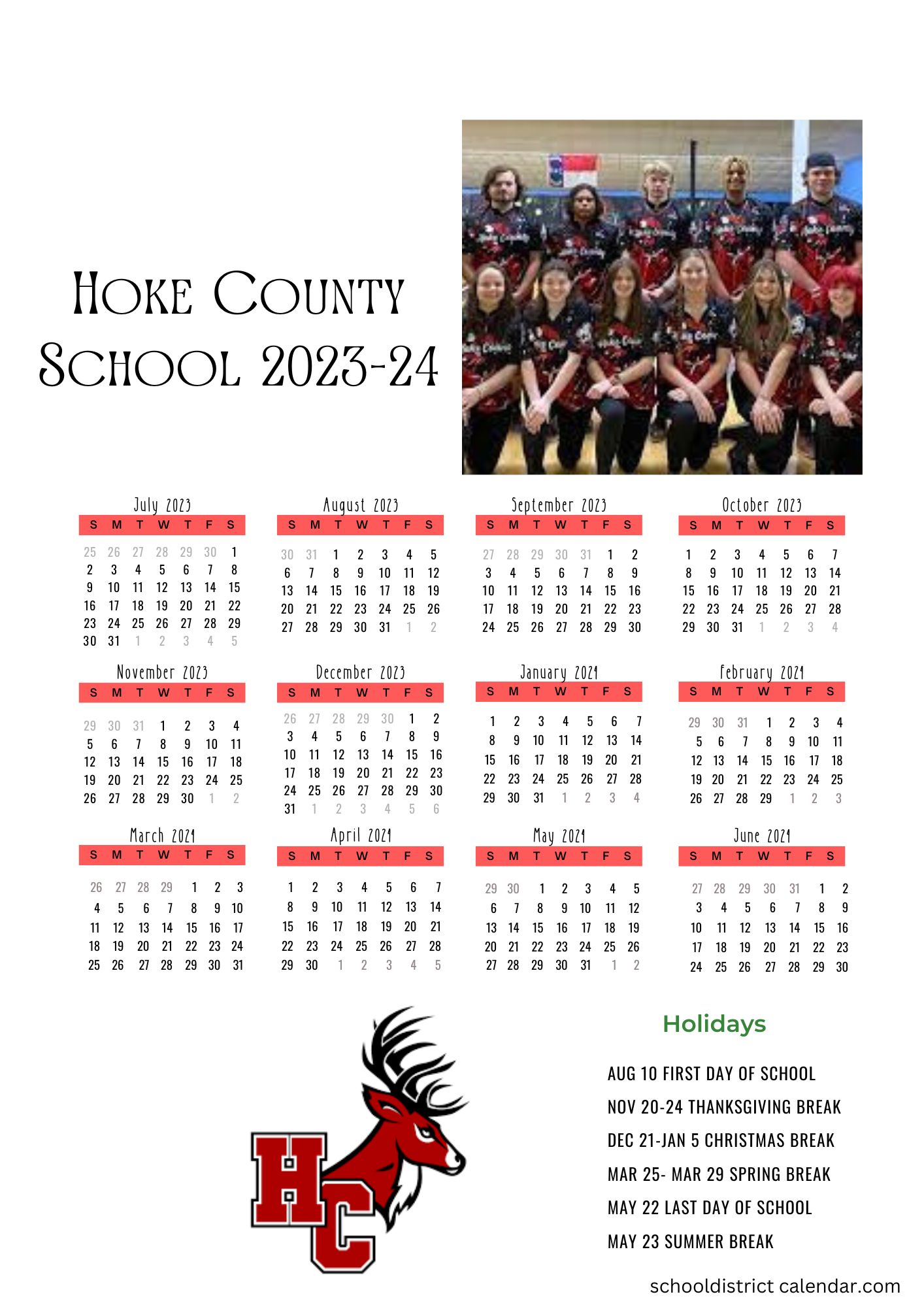 Hoke County High School Calendar 2025-26 - Athena Carmelita