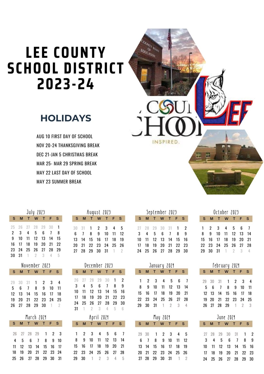 Lee County School District Calendar Holidays 20232024