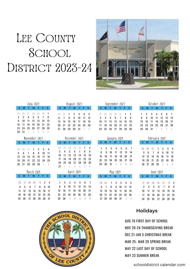 Lee School District Calendar