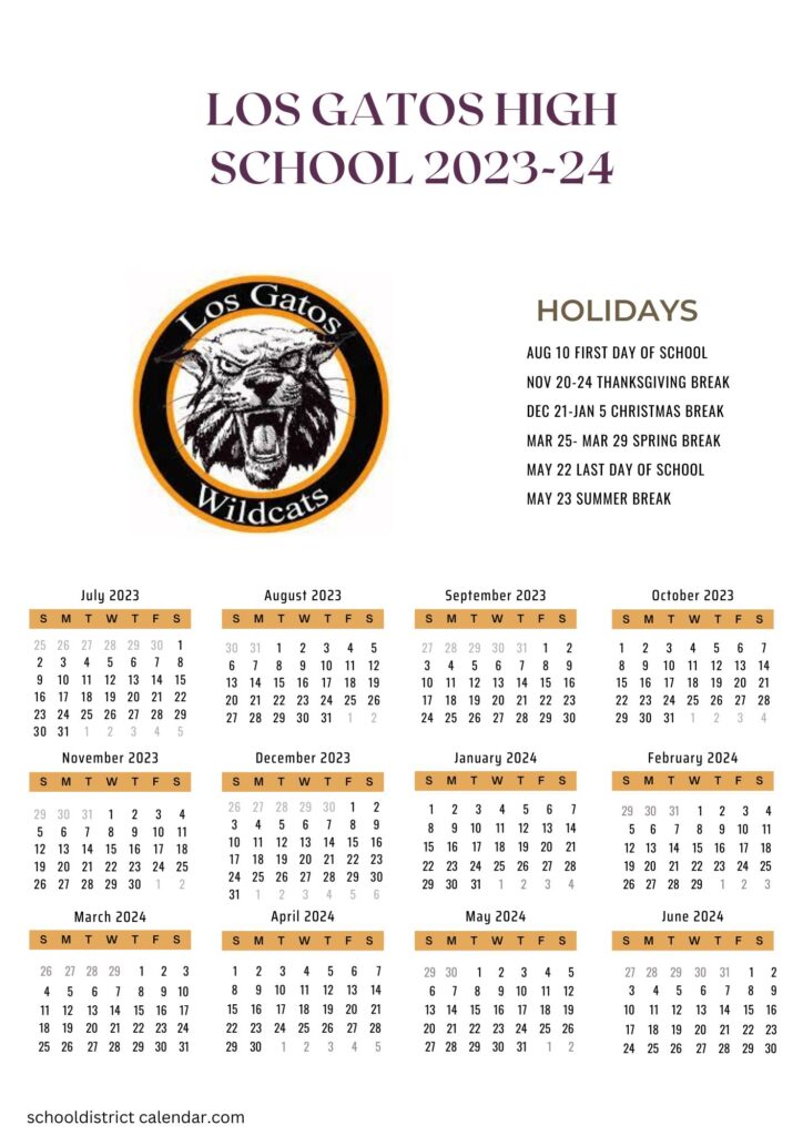 Los Gatos High School Calendar