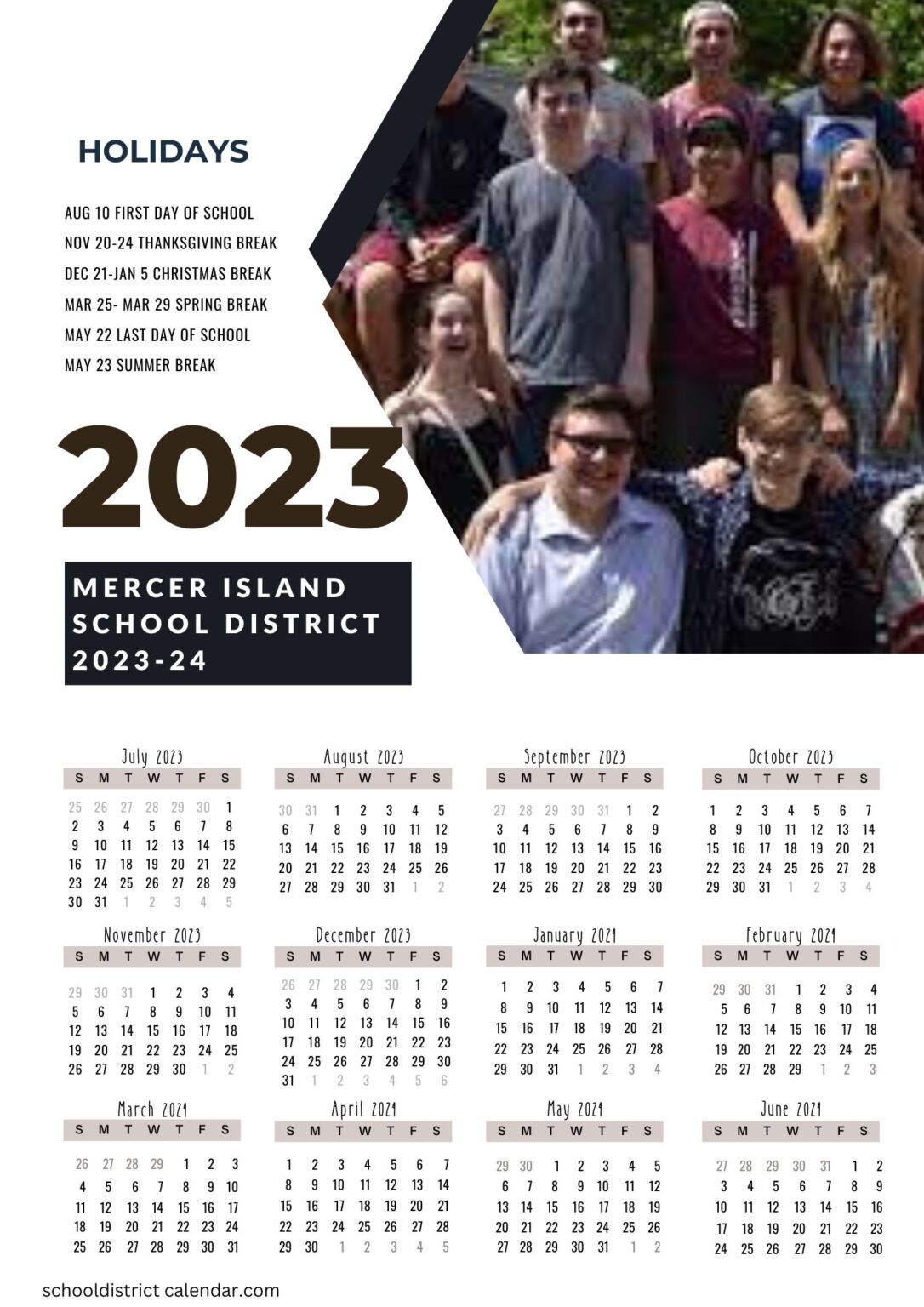 Mercer Island School District Calendar Holidays 20232024