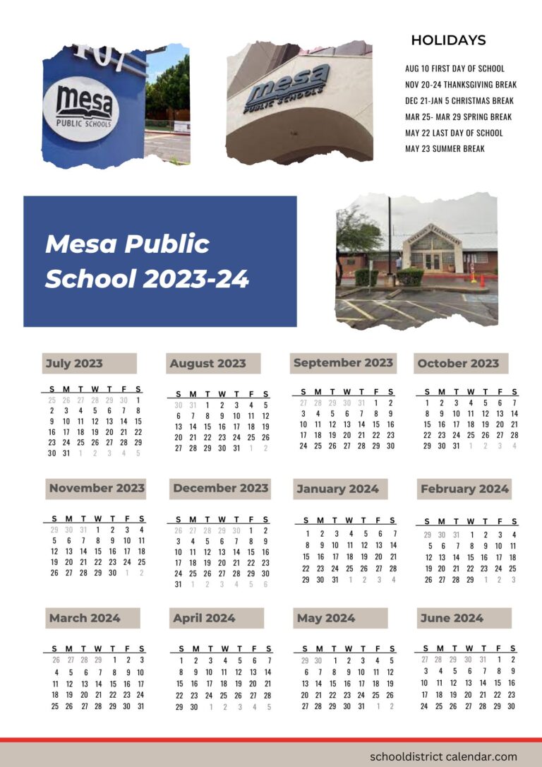 Mesa Public Schools Calendar Holidays 2023 2024