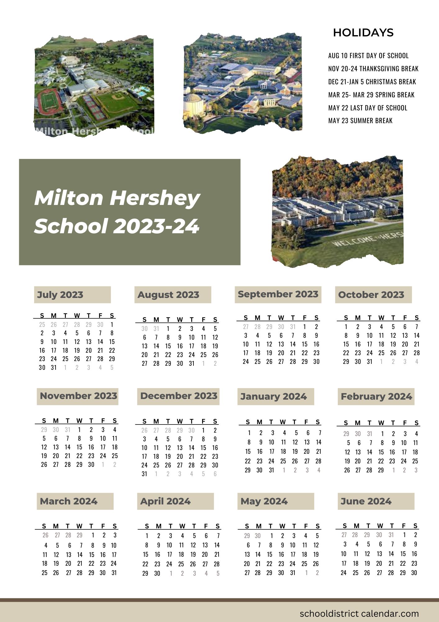 Milton Hershey School Calendar Holidays 20232024