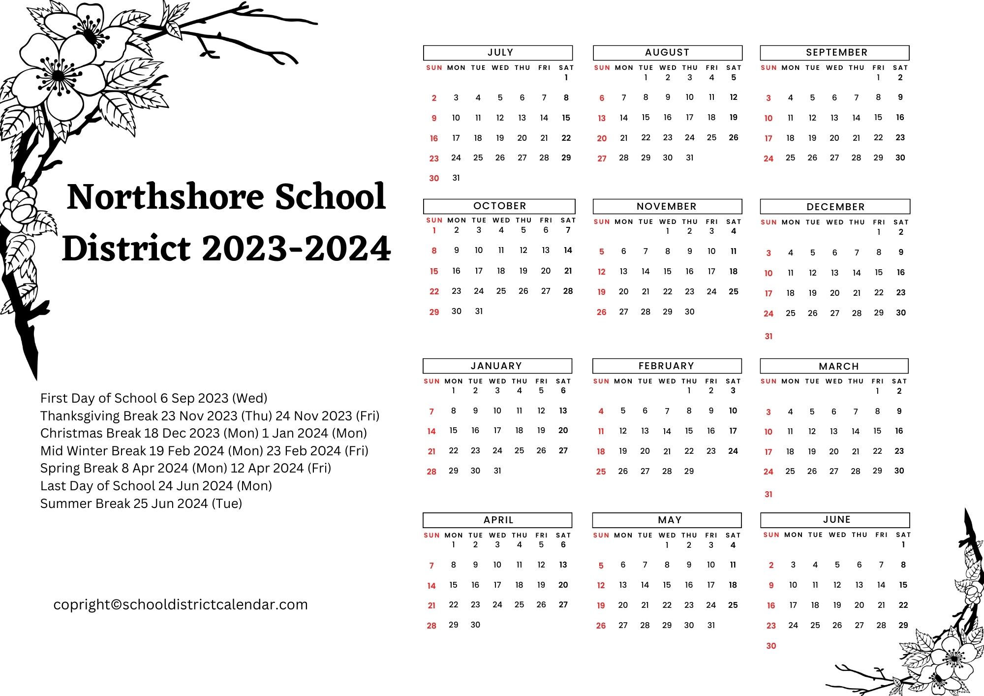 Northshore School District Calendar Holidays 20232024