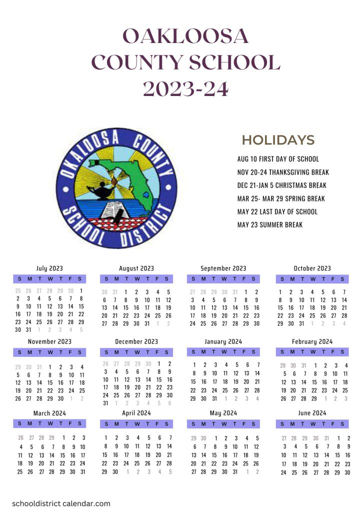 Okaloosa County Schools Calendar