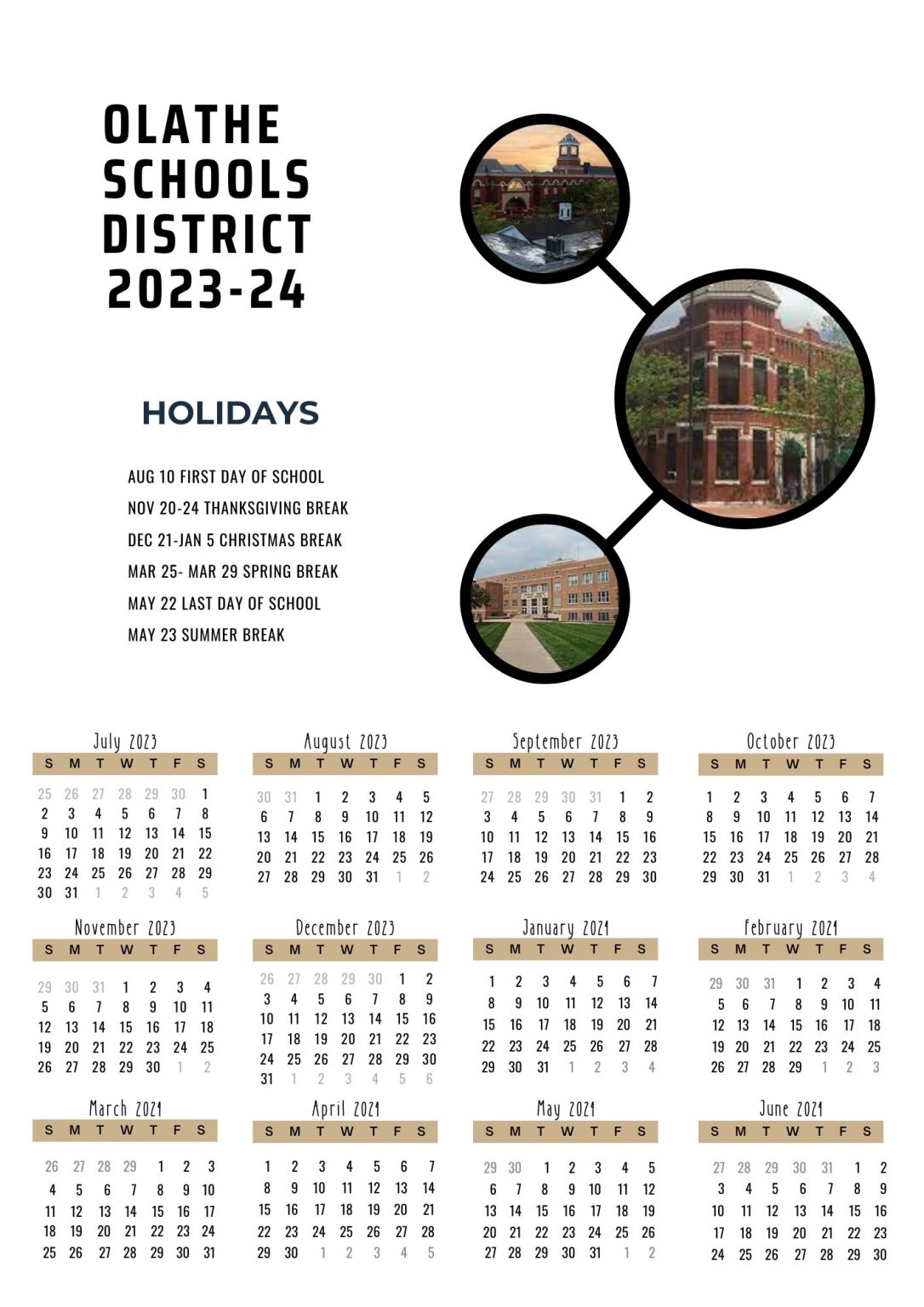 Olathe School District Calendar Holidays 20232024