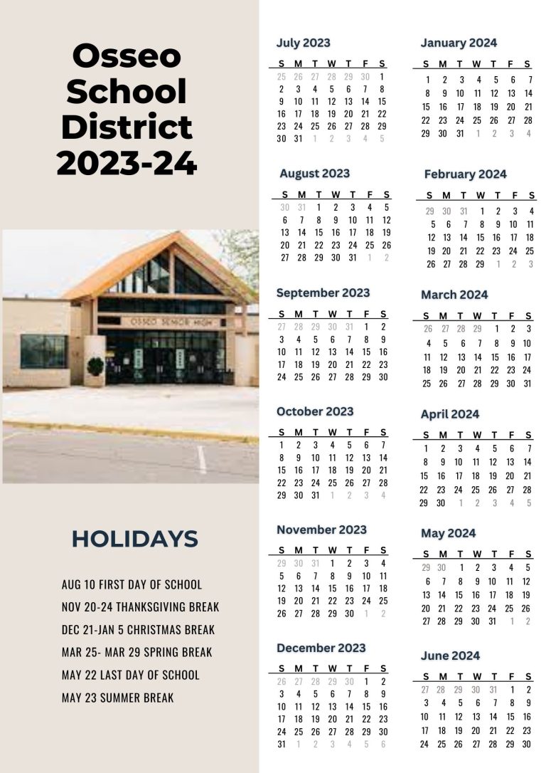 Osseo School District Calendar Holidays 20232024