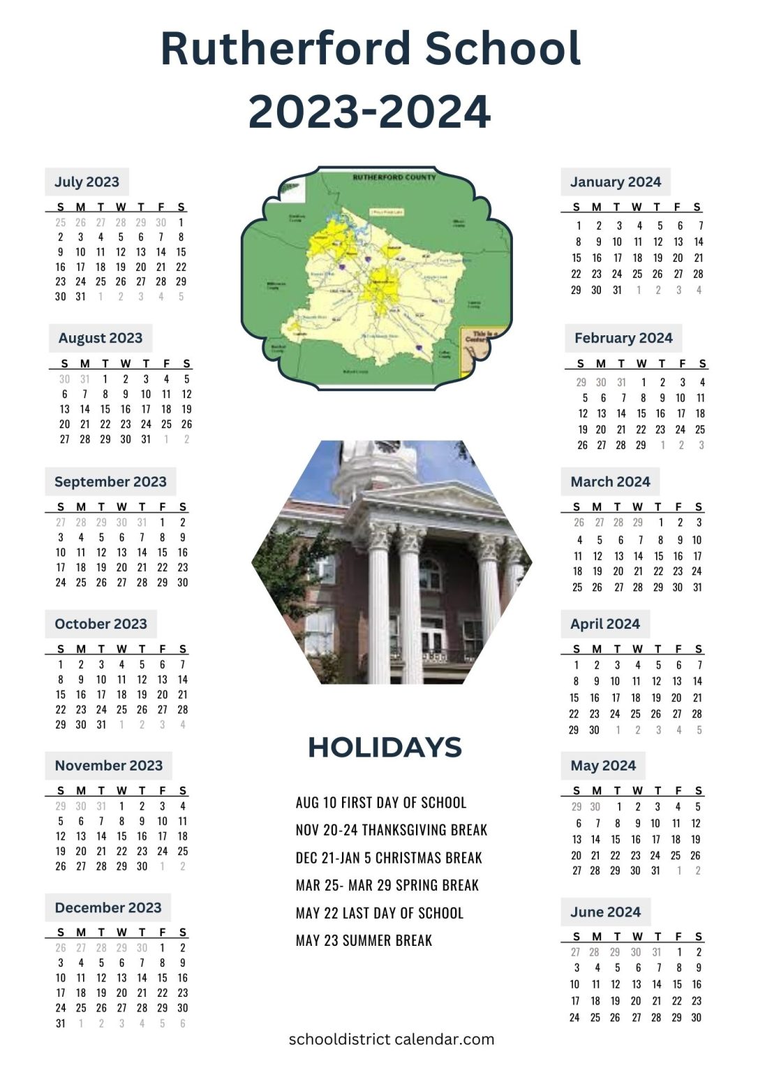 Rutherford County Schools Calendar Holidays 20232024