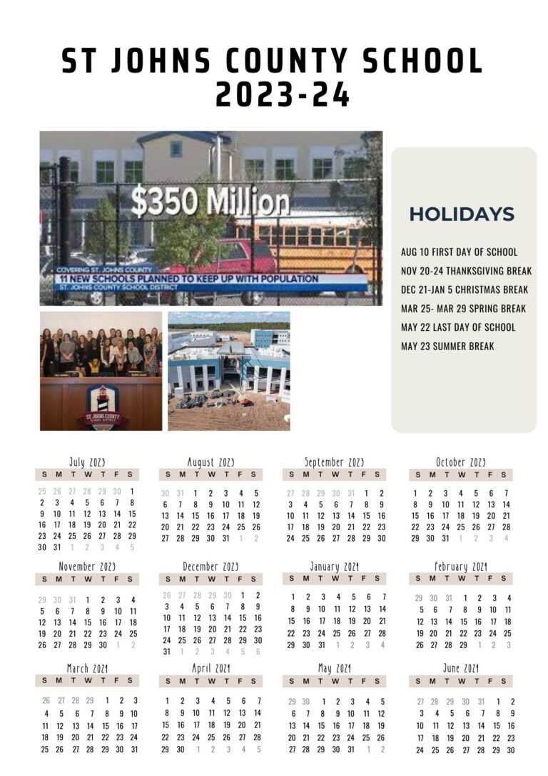 St Johns County School Calendar Holidays 20232024