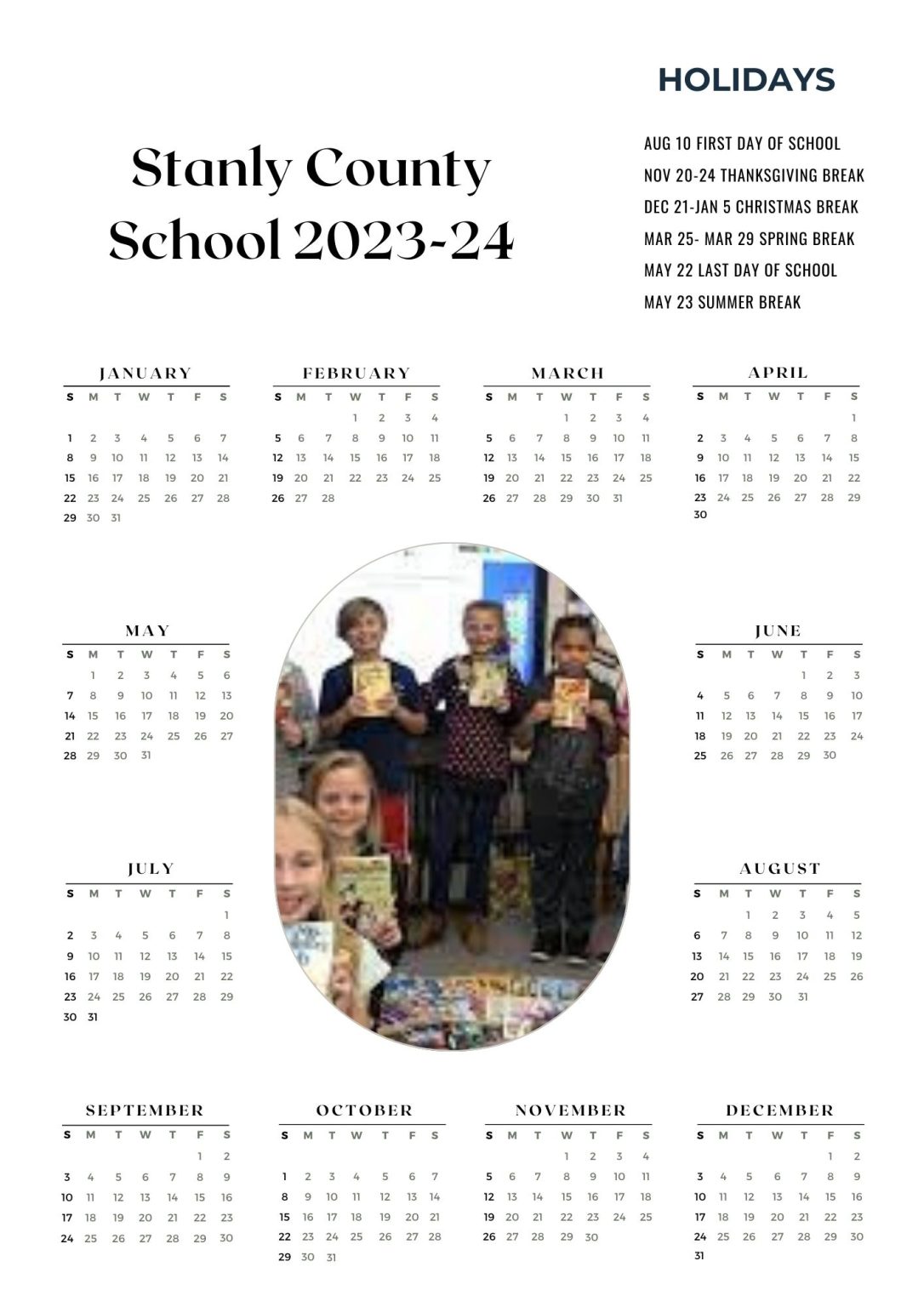 Stanly County Schools Calendar Holidays 20232024