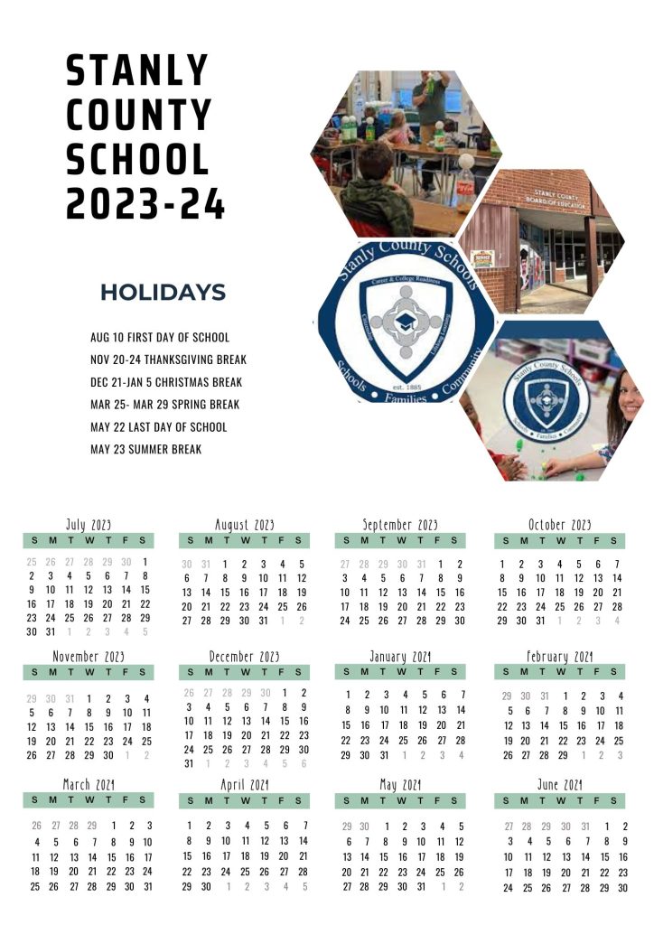 Stanly School District Holiday Calendar