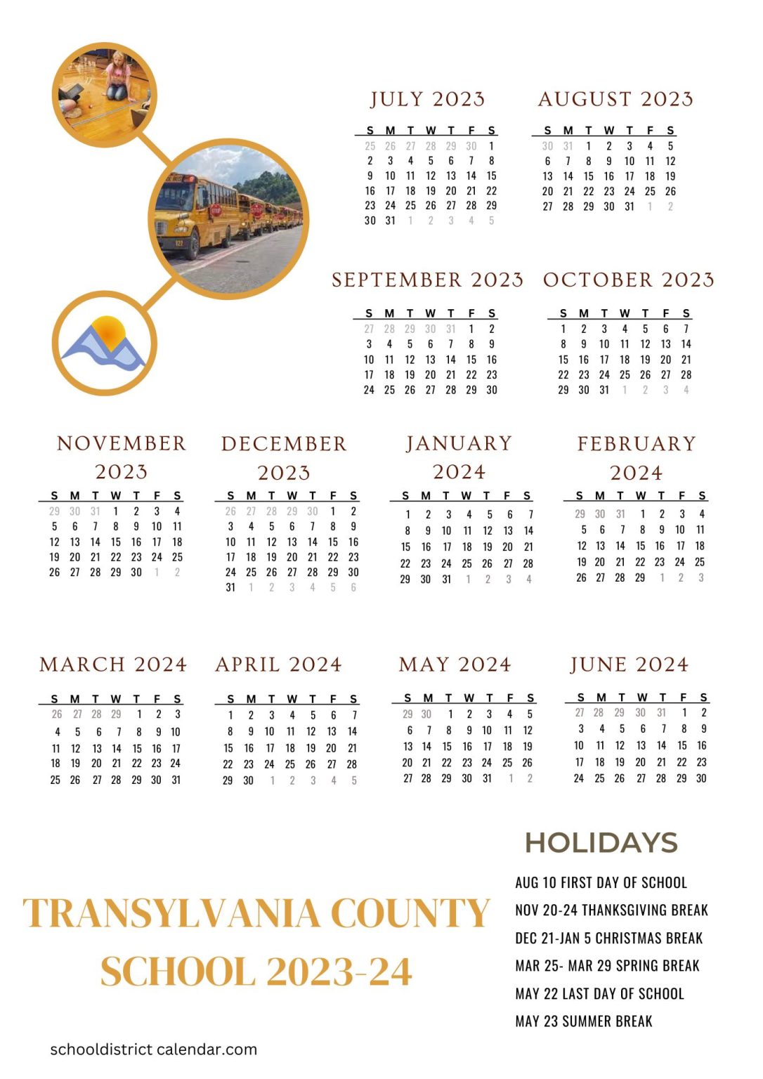 Transylvania County Schools Calendar Holidays 20232024