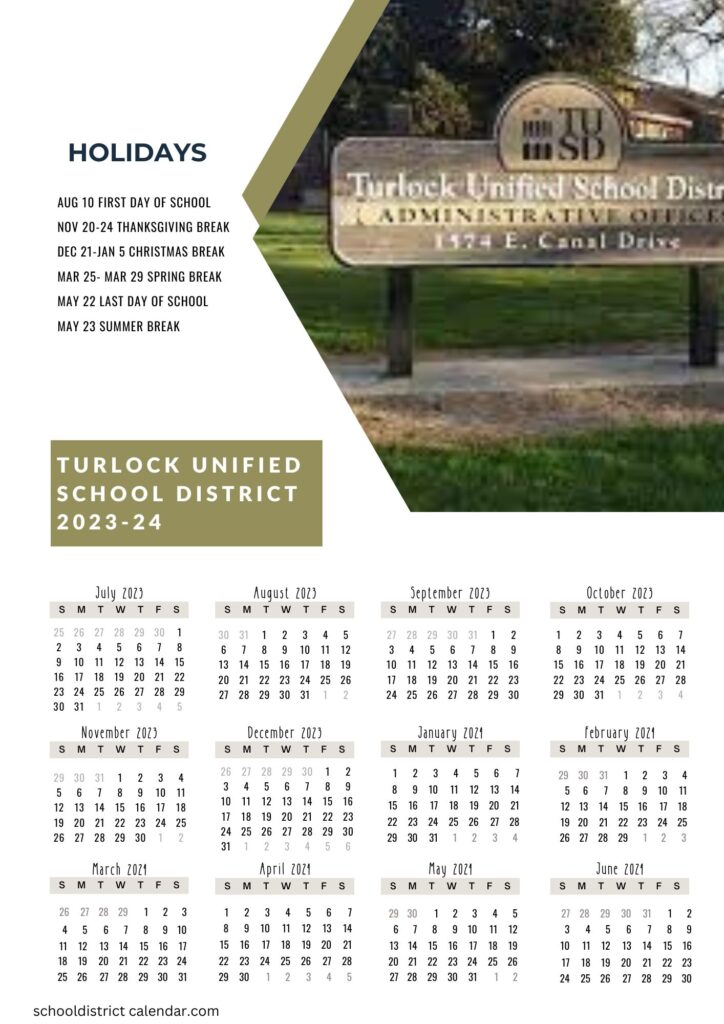 Turlock Unified School District Calendar