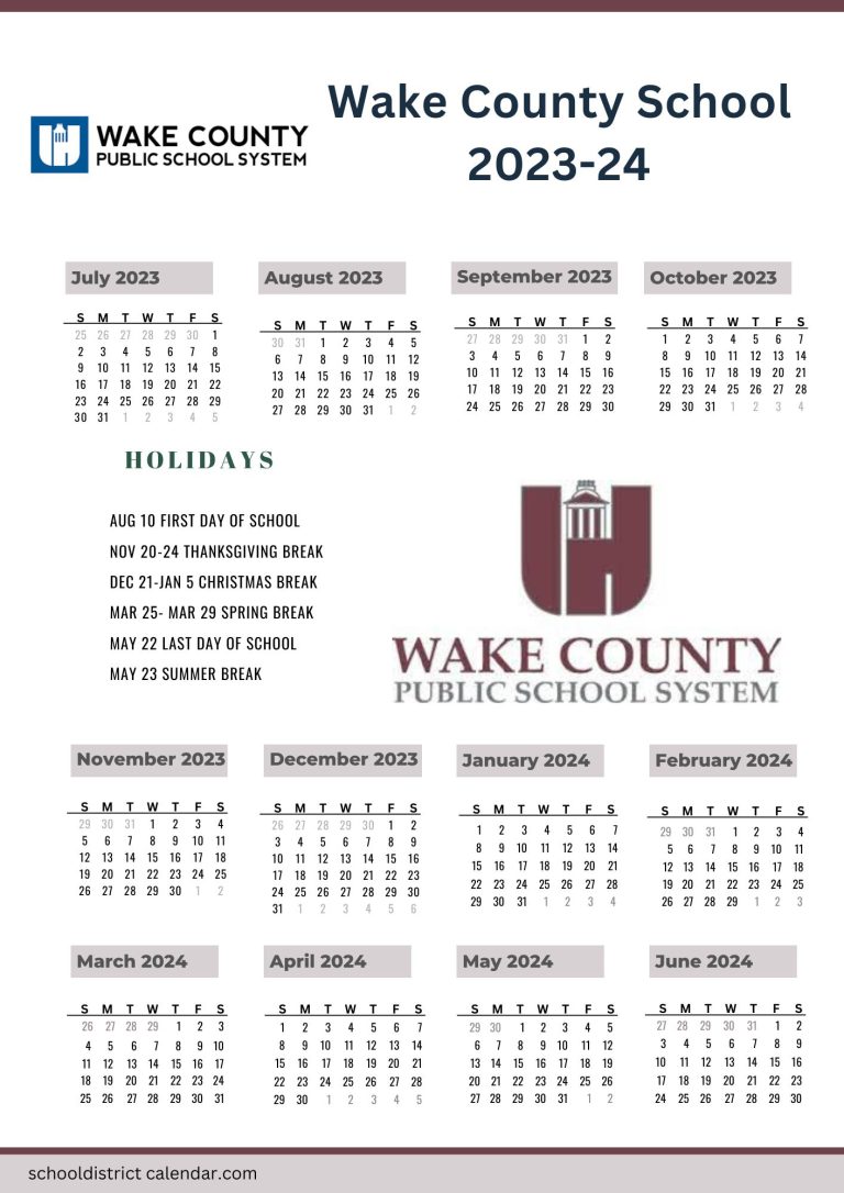 Wake County Schools Calendar Holidays 20232024