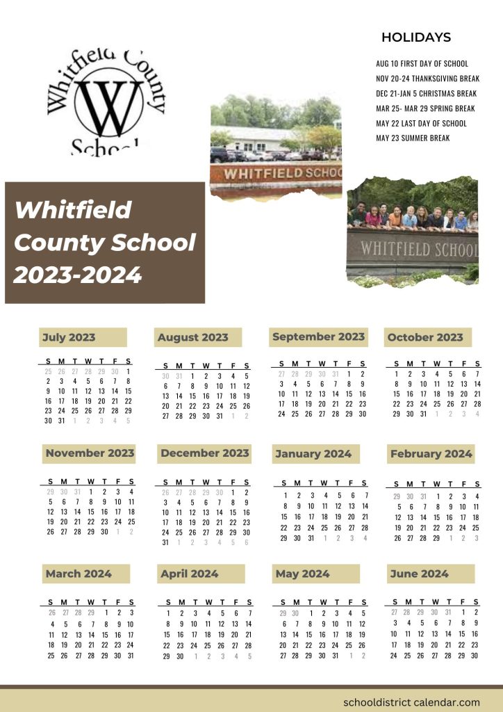 Whitfield County School District Calendar